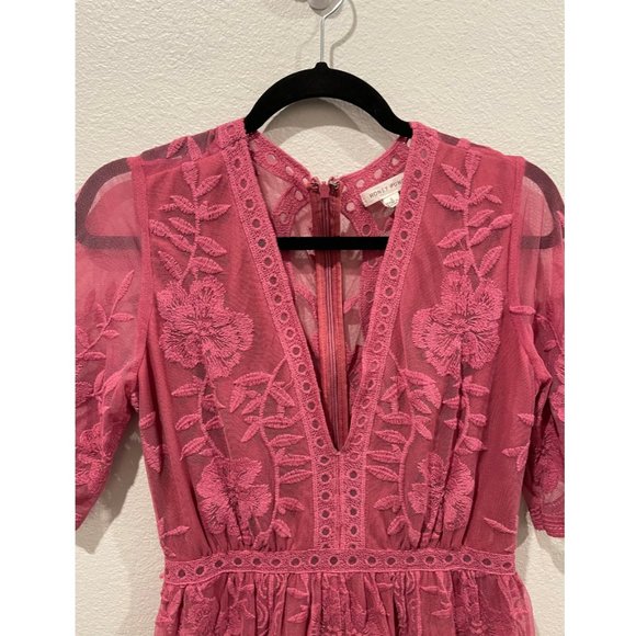 HONEY PUNCH Raspberry Lace Romper - Picture 4 of 7